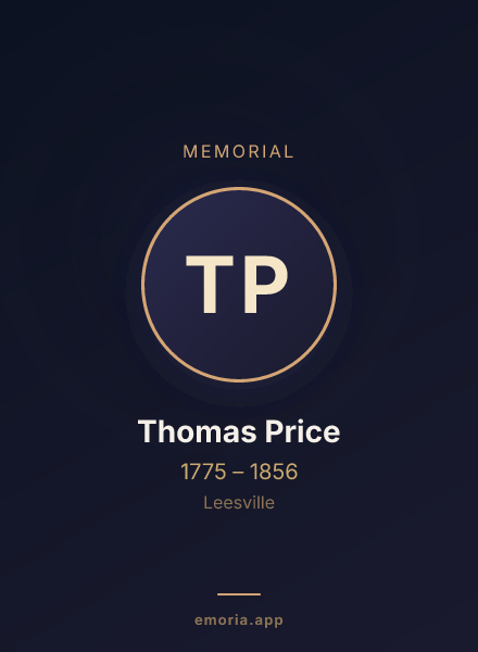 Memorial portrait of Thomas Price