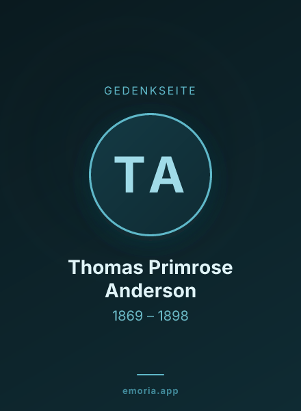 Gedenkportrait von Thomas Primrose Anderson