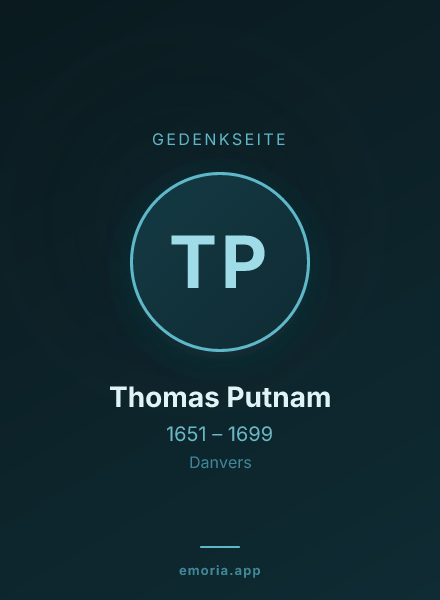 Gedenkportrait von Thomas Putnam