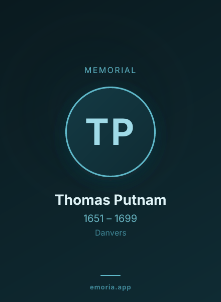 Memorial portrait of Thomas Putnam
