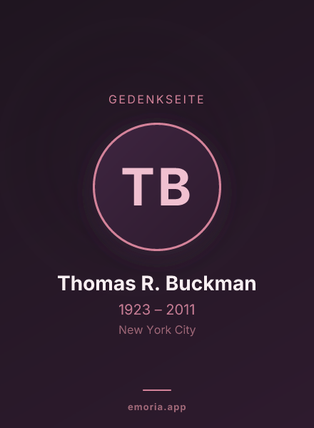Gedenkportrait von Thomas R. Buckman