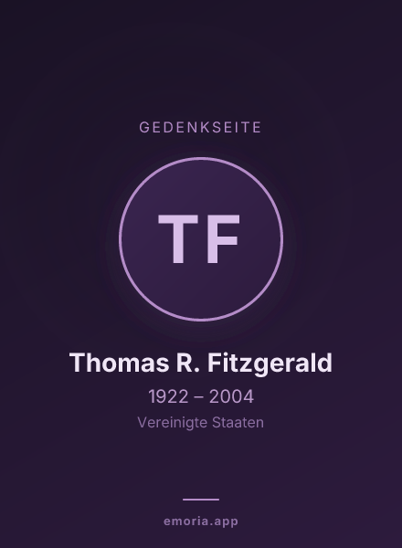 Gedenkportrait von Thomas R. Fitzgerald