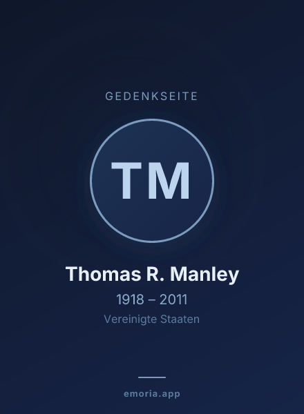 Gedenkportrait von Thomas R. Manley