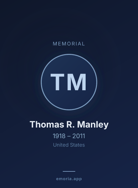 Memorial portrait of Thomas R. Manley