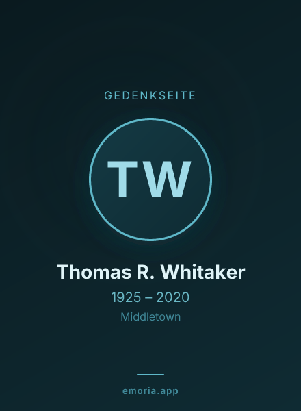Gedenkportrait von Thomas R. Whitaker