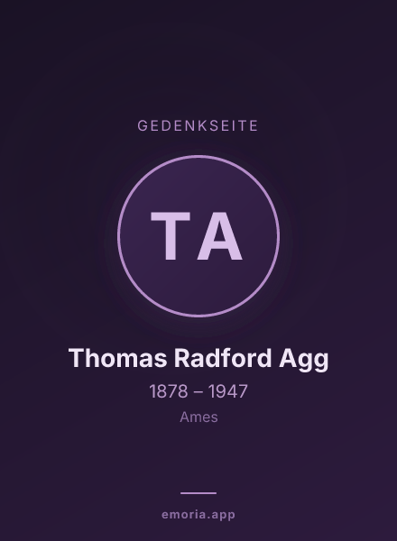 Gedenkportrait von Thomas Radford Agg