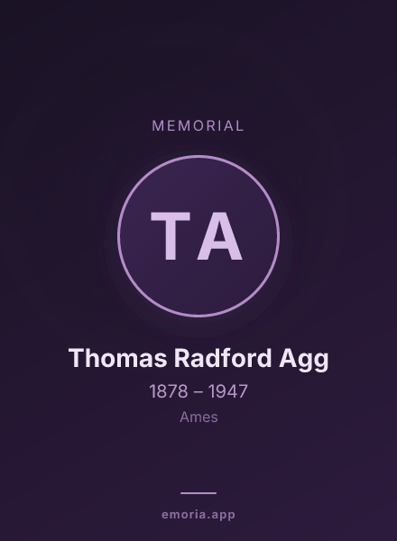 Memorial portrait of Thomas Radford Agg