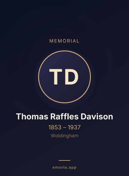 Memorial portrait of Thomas Raffles Davison