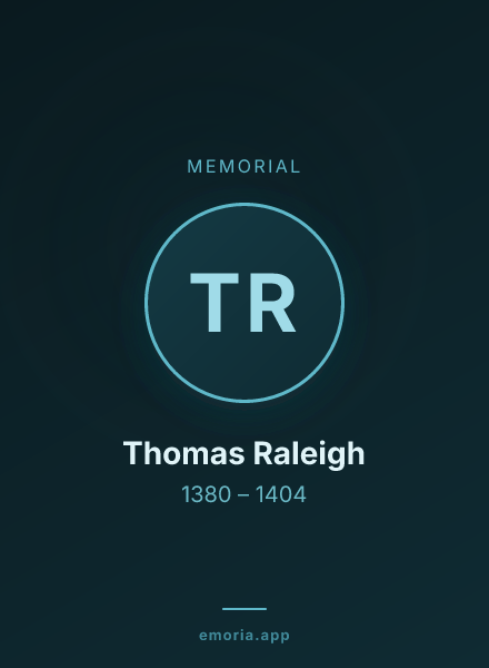 Memorial portrait of Thomas Raleigh
