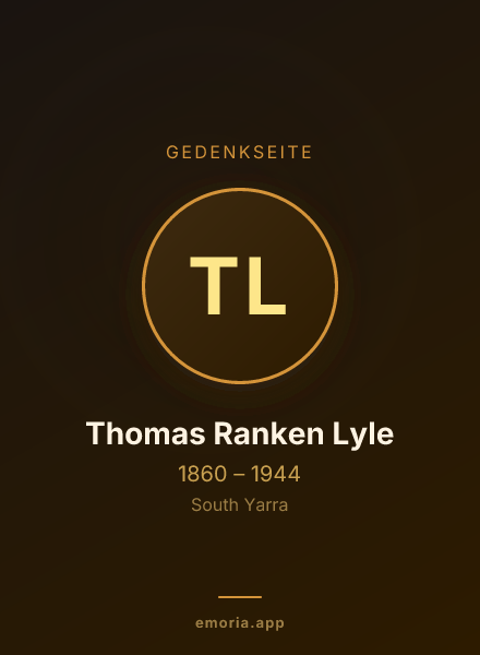 Gedenkportrait von Thomas Ranken Lyle