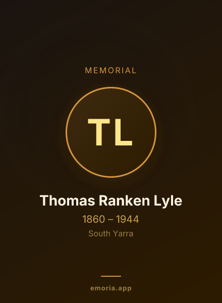 Memorial portrait of Thomas Ranken Lyle