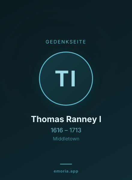 Gedenkportrait von Thomas Ranney I