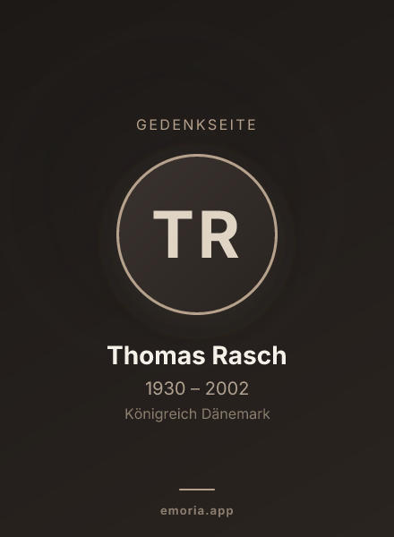 Gedenkportrait von Thomas Rasch
