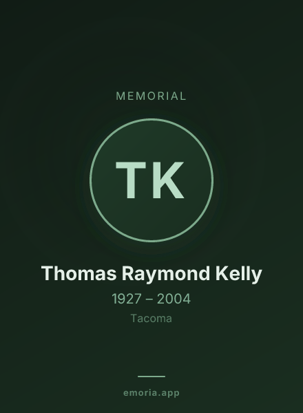 Memorial portrait of Thomas Raymond Kelly