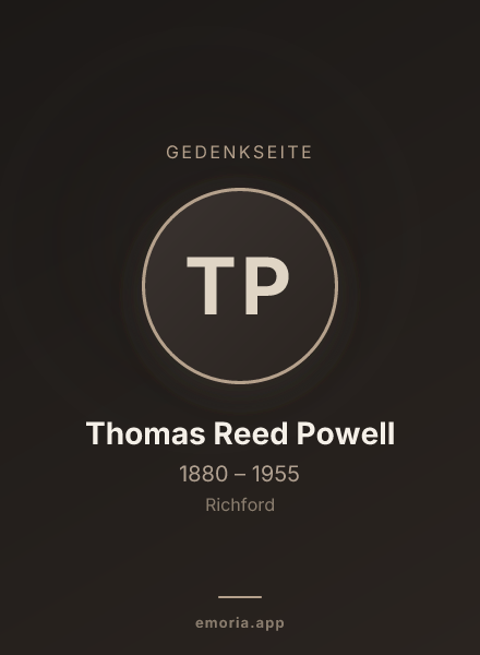 Gedenkportrait von Thomas Reed Powell