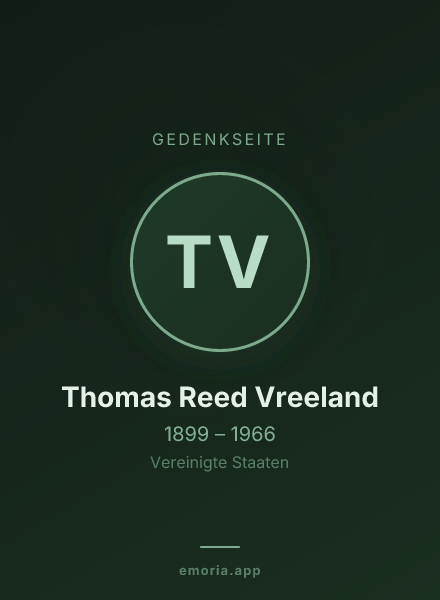Gedenkportrait von Thomas Reed Vreeland