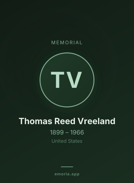 Memorial portrait of Thomas Reed Vreeland