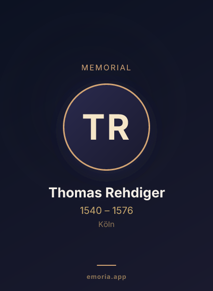 Memorial portrait of Thomas Rehdiger