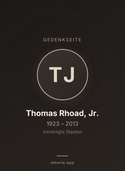 Gedenkportrait von Thomas Rhoad, Jr.