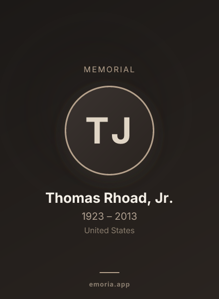 Memorial portrait of Thomas Rhoad, Jr.