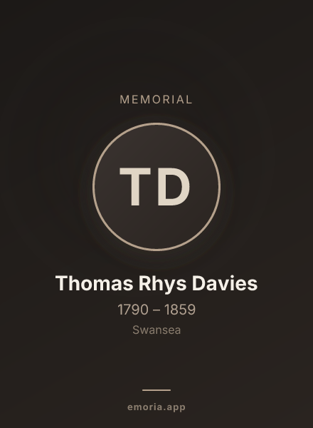 Memorial portrait of Thomas Rhys Davies