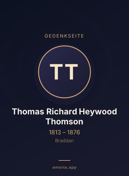 Gedenkportrait von Thomas Richard Heywood Thomson