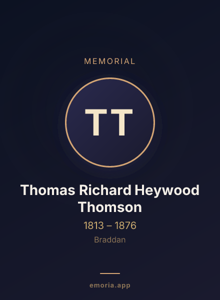 Memorial portrait of Thomas Richard Heywood Thomson