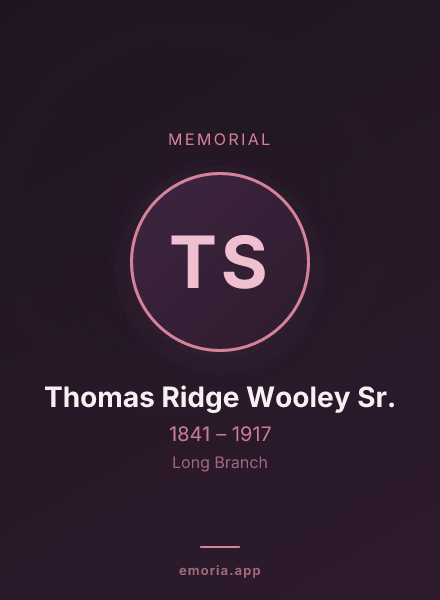 Memorial portrait of Thomas Ridge Wooley Sr.