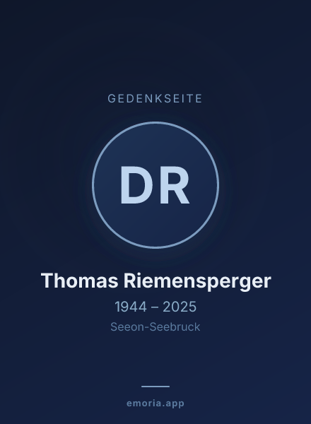 Gedenkportrait von Dr. Thomas Riemensperger