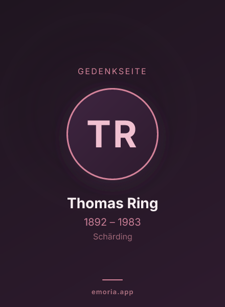 Gedenkportrait von Thomas Ring