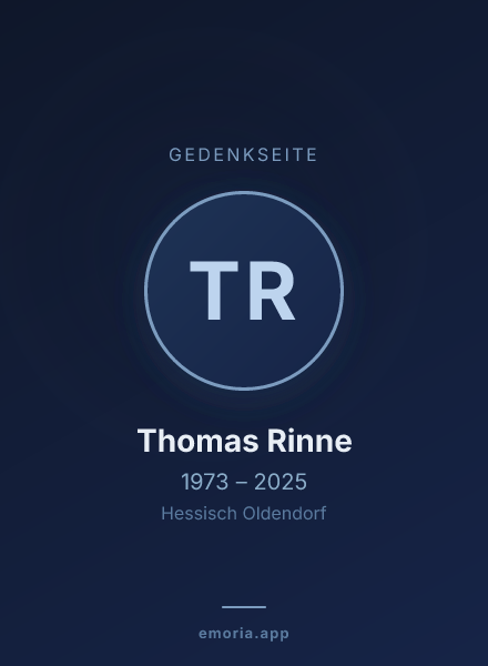 Gedenkportrait von Thomas Rinne