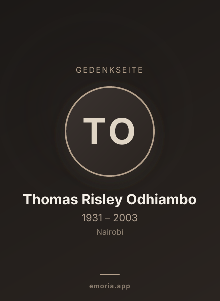 Gedenkportrait von Thomas Risley Odhiambo