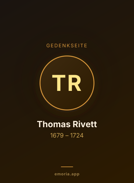 Gedenkportrait von Thomas Rivett