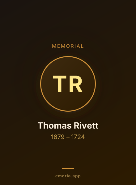 Memorial portrait of Thomas Rivett