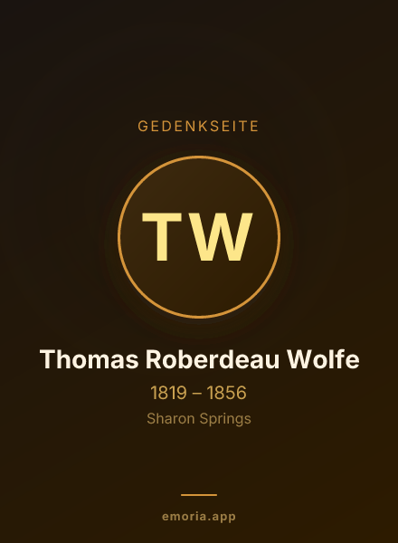 Gedenkportrait von Thomas Roberdeau Wolfe