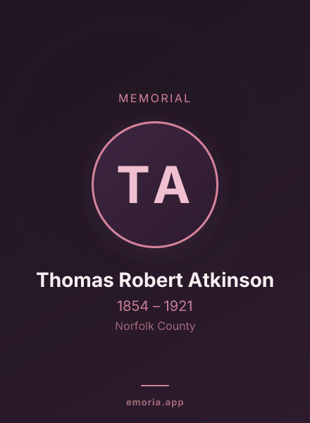 Memorial portrait of Thomas Robert Atkinson