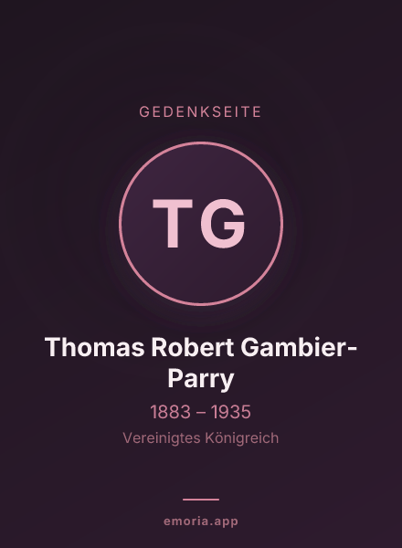 Gedenkportrait von Thomas Robert Gambier-Parry