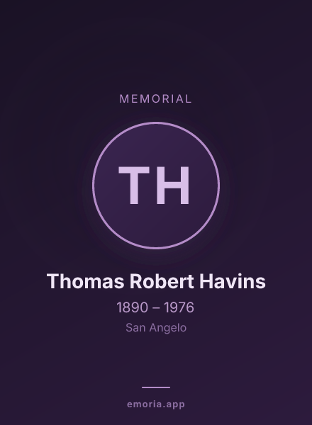 Memorial portrait of Thomas Robert Havins