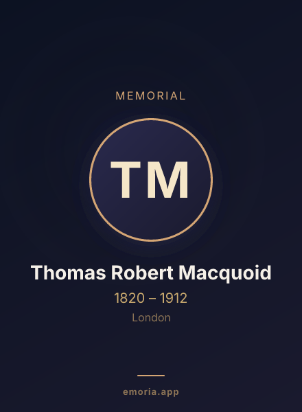 Memorial portrait of Thomas Robert Macquoid