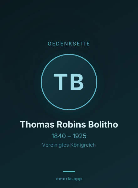 Gedenkportrait von Thomas Robins Bolitho