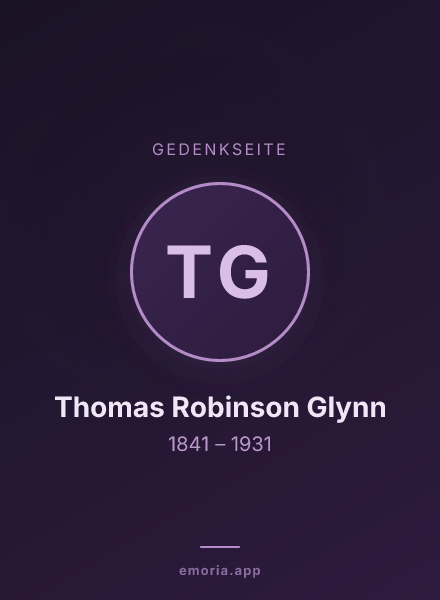 Gedenkportrait von Thomas Robinson Glynn