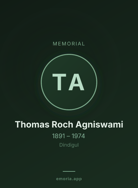 Memorial portrait of Thomas Roch Agniswami