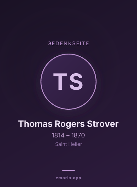 Gedenkportrait von Thomas Rogers Strover