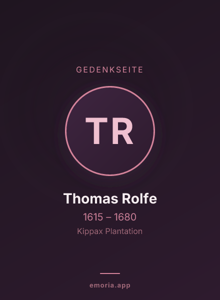 Gedenkportrait von Thomas Rolfe