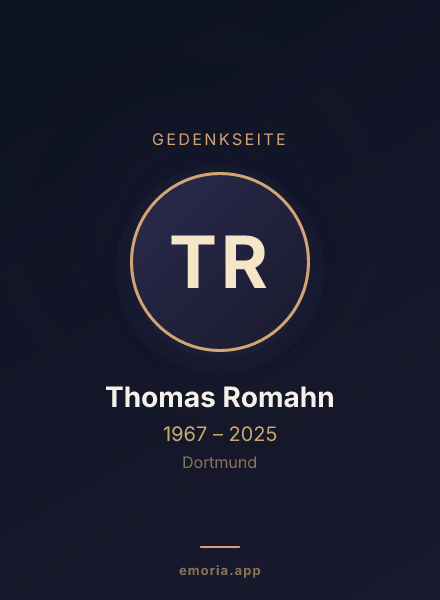 Gedenkportrait von Thomas Romahn