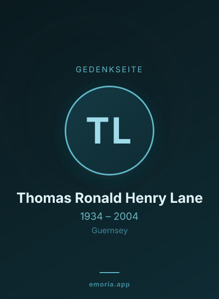 Gedenkportrait von Thomas Ronald Henry Lane