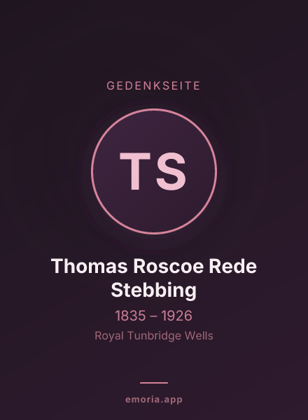 Gedenkportrait von Thomas Roscoe Rede Stebbing