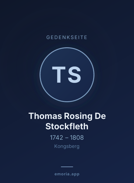 Gedenkportrait von Thomas Rosing De Stockfleth