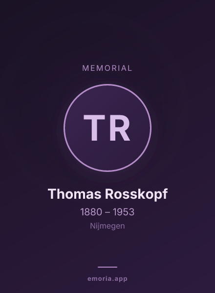 Memorial portrait of Thomas Rosskopf