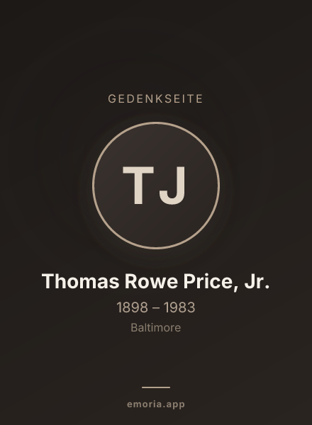 Gedenkportrait von Thomas Rowe Price, Jr.